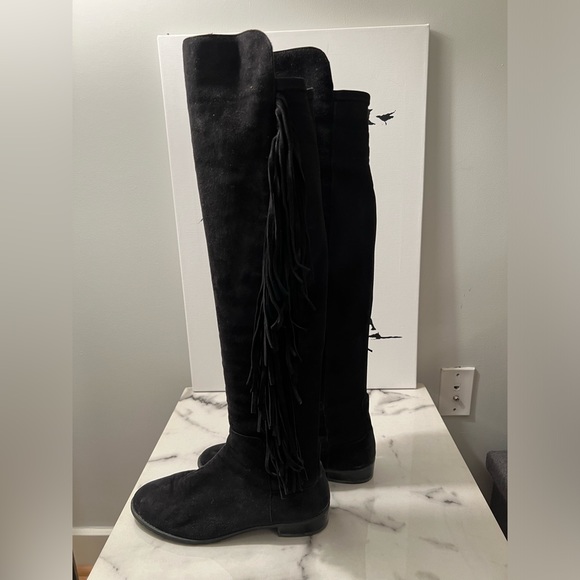 Stuart Weitzman 5050 Fringe Over the Knee Boots - Picture 2 of 4